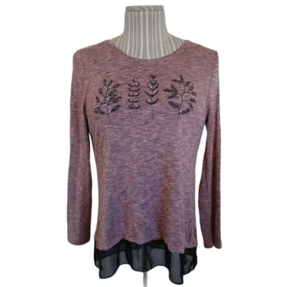 Armand Thiery Knit Shirt with Sheer Accent, L - Picture 1 of 5